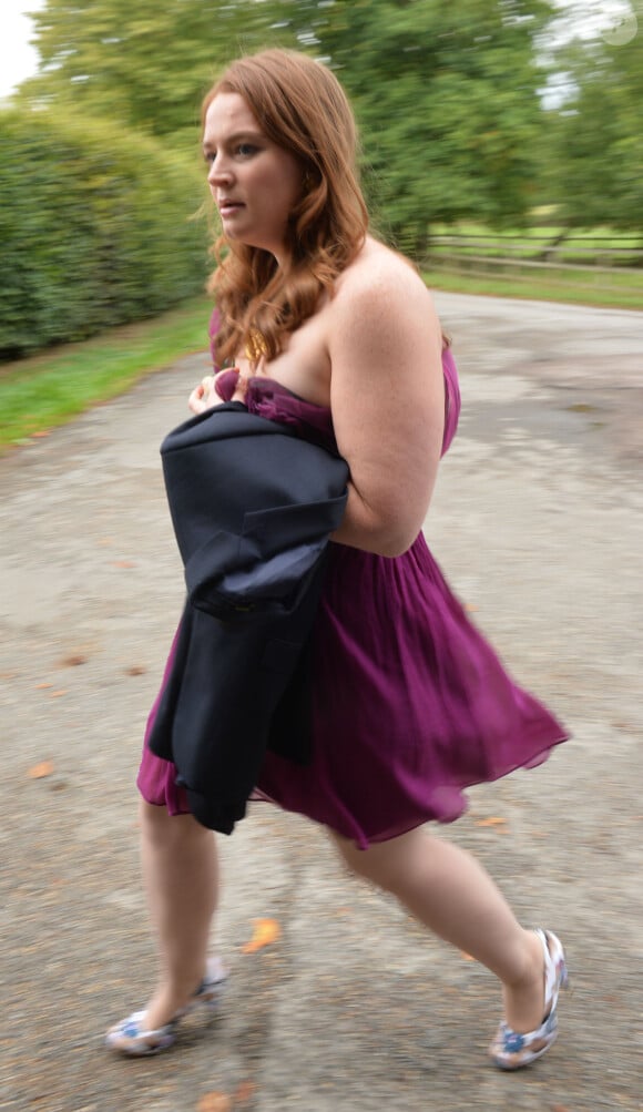 Katherine Blair lors du mariage d'Euan Blair et Suzanne Ashman à Wooten Underwood, le 14 septembre 2013.