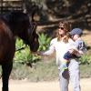 Jennifer Garner et son fils Samuel à Pacific Palisades, le 16 septembre 2013.