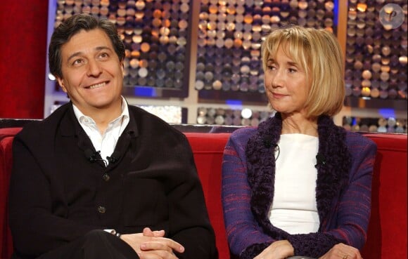 Christian Clavier et Marie-Anne Chazel lors de l'émission Vivement dimanche le 21 févfier 2002
