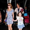 Geri Halliwell et sa fille Bluebell Madonna (6 ans) ensemble à l'aéroport de Sydney le 18 septembre 2013.