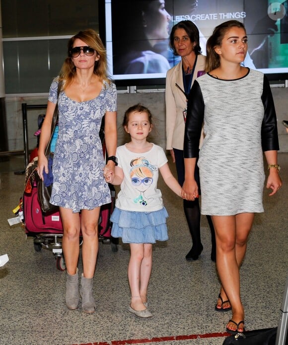 Geri Halliwell et sa fille Bluebell (6 ans) à l'aéroport de Sydney le 18 septembre 2013.