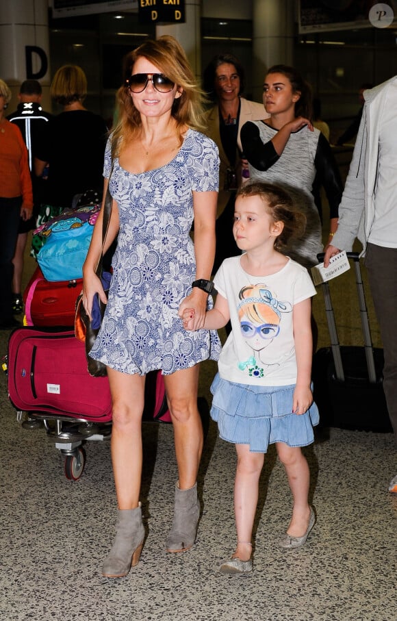 Geri Halliwell et sa fille Bluebell Madonna (6 ans) à l'aéroport de Sydney le 18 septembre 2013.