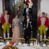 La princesse Mary et le prince Frederik de Danemark au palais de Fredensborg le 18 septembre 2013 lors du dîner de gala en l'honneur du président du Vietnam Truong Tan Sang et son épouse Mai Thi Hanh, en visite d'Etat de trois jours.