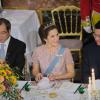 Frederik et Mary de Danemark au palais de Fredensborg le 18 septembre 2013 pour le dîner de gala en l'honneur du président du Vietnam Truong Tan Sang et son épouse Mai Thi Hanh, en visite d'Etat de trois jours.