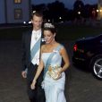La princesse Marie et le prince Joachim de Danemark arrivant au palais de Fredensborg le 18 septembre 2013 pour le dîner de gala en l'honneur du président du Vietnam Truong Tan Sang et son épouse Mai Thi Hanh, en visite d'Etat de trois jours.