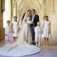 Portrait officiel des mariés et de leur famille après le mariage religieux du prince Felix de Luxembourg et Claire Lademacher en la basilique Sainte Marie-Madeleine de Saint-Maximin-la-Sainte-Baume dans le Var, samedi 21 septembre 2013.