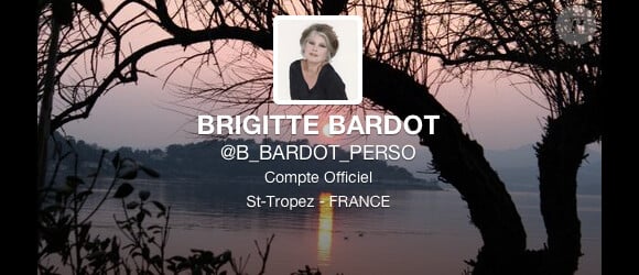 Compte Twitter de Brigite Bardot ouvert le 23 septembre 2013.