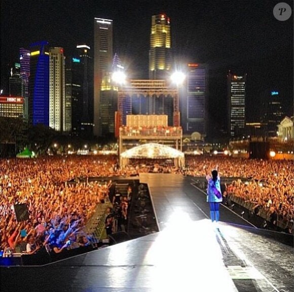 Rihanna lors de son concert à Singapour, le 22 septembre 2013.
