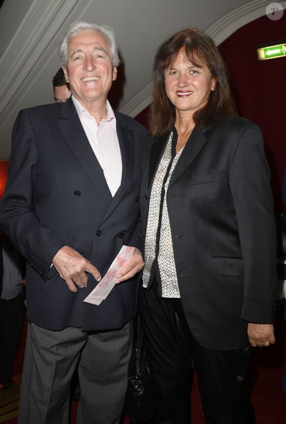 Jean-Louis Dabadie et sa femme Veronique à la générale de Muriel Robin "Robin Revient... Tsoin Tsoin" au théâtre de la Porte Saint Martin à Paris, le 23 septembre 2013