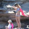 Geri Halliwell sur une plage de Sydney avec sa fille Bluebell, le 21 septembre 2013.