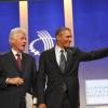 Barack Obama s'est exprimé à la réunion annuelle de l'association Clinton Global Initiative, de l'ancien président Bill Clinton, à New York, le 24 septembre 2013. On a ausi pu voir Hillary Clinton, Chelsea Clinton, Bono ou encore Bill Gates.  