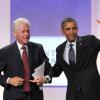 Barack Obama s'est exprimé à la réunion annuelle de l'association Clinton Global Initiative, de l'ancien président Bill Clinton, à New York, le 24 septembre 2013. On a ausi pu voir Hillary Clinton, Chelsea Clinton, Bono ou encore Bill Gates.  