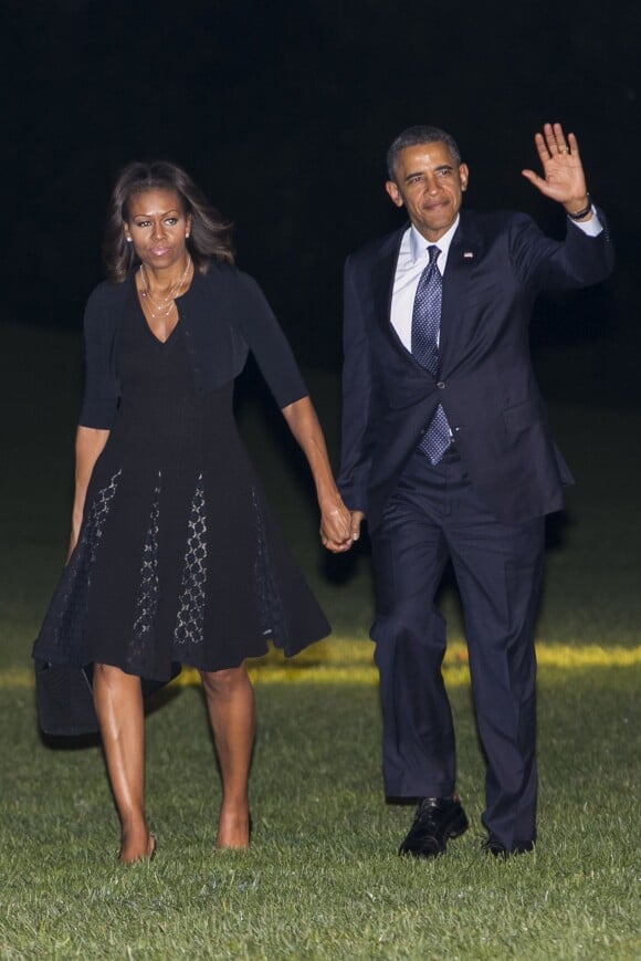 Barack et Michelle Obama rentrent à Washington, après avoir passé deux jours à New York, le 24 septembre 2013.