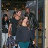 Kourtney Kardashian, Scott Disick, le rappeur Tyga et Blac Chyna quittent le restaurant Sugarfish à Calabasas. Le 25 septembre 2013.