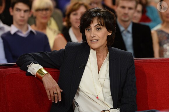 Inès de la Fressange - enregistrement de "Vivement dimanche" à Paris, le 24 septembre 2013. Diffusion sur France 2, le dimanche 29 septembre.