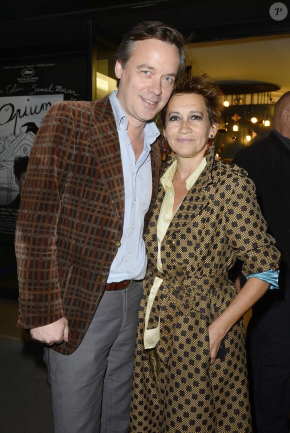 Philippe Eveno et Caroline Loeb lors de la première du film Opium au cinéma Le Saint-Germain à Paris, le 27 septembre 2013.