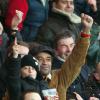 EXCLUSIF - Yannick Noah et son fils Joalukas lors du match entre le Paris Saint-Germain et Eviant TG le 8 décembre 2012 au Parc des Princes à Paris