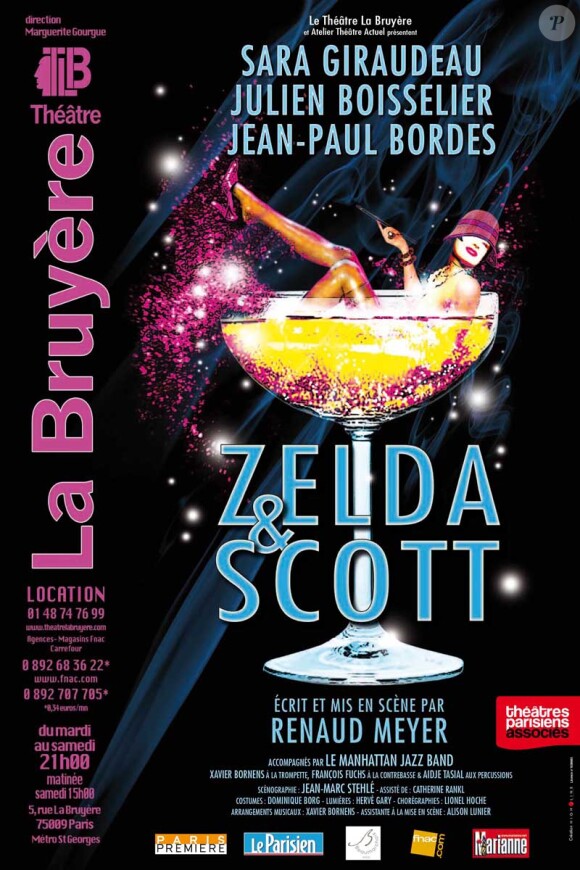 L'affiche de la pièce Zelda & Scott avec Sara Giraudeau et Julien Boisselier