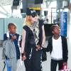 Madonna et ses enfants Mercy et David quittent Londres pour New York, le 3 septembre 2013.