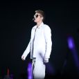 Justin Bieber en concert à Shanghai dans le cadre de sa tournée "Believe World Tour 2013", le 5 octobre 2013.