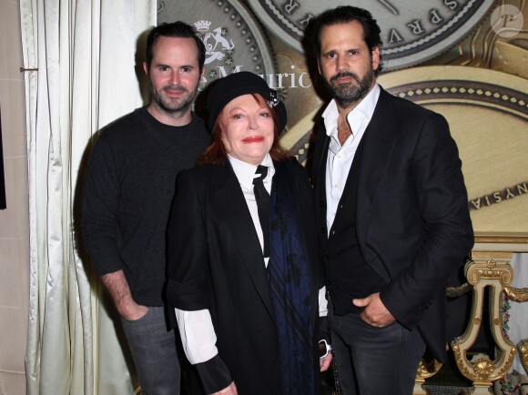Aurélien Drach, Régine et Julien Drach lors de la remise du 6e prix Meurice pour l'art contemporain à l'hôtel Meurice à Paris, le 7 octobre 2013