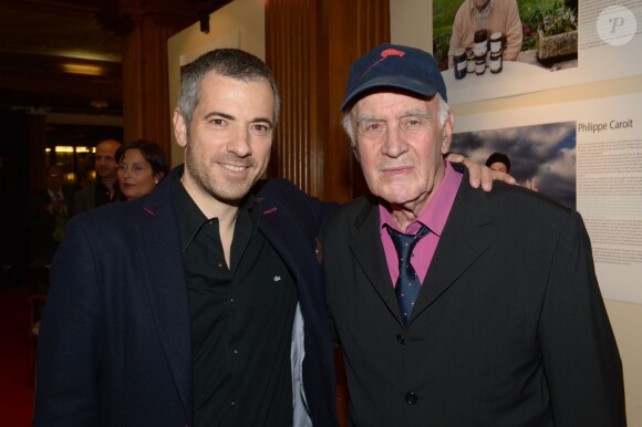Bruno Putzulu et Rémy Julienne à la soirée de lancement du livre "Souvenirs, souvenirs" à l'hôtel Astor Saint-Honoré, mardi 8 octobre 2013 à Paris.
