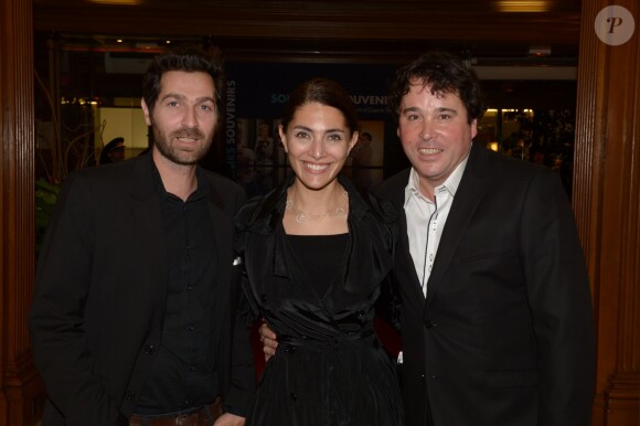 Caterina Murino avec Didier Audebert et Gianni Soglia à la soirée de lancement du livre "Souvenirs, souvenirs" à l'hôtel Astor Saint-Honoré, mardi 8 octobre 2013 à Paris.