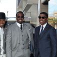 Usher, Sean 'P. Diddy' Combs et le producteur Antonio 'L.A.' Reid assistent à l'inauguration de l'étoile de Kenny 'Babyface' Edmonds sur le Hollywood Walk of Fame, à Los Angeles le 10 octobre 2013.