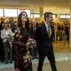 Le prince Frederik et la princesse Mary assistaient à l'inauguration par la reine Margrethe II de Danemark et le prince Henrik de l'exposition ''Pas de deux royal - Une rencontre artistique'' à Aarhus le 11 octobre 2013.