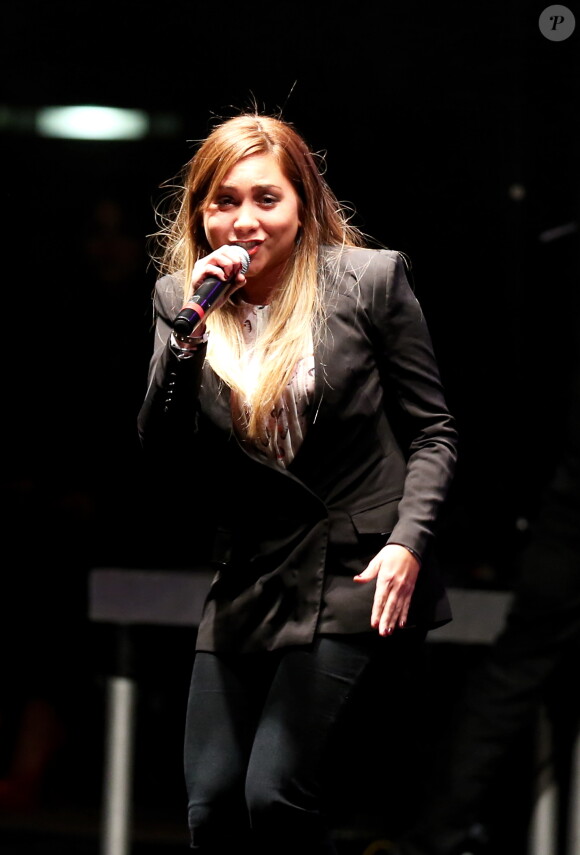 Leslie, le 12 octobre 2013 lors de la 7eme edition de "Foot-Concert" au Palais des sports de Lyon.