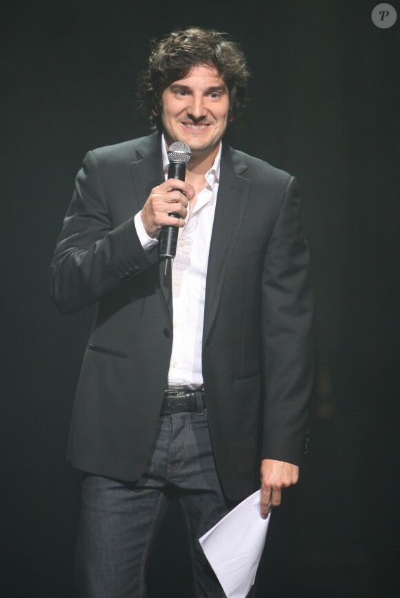 Gaspard Proust présentateur lors de la finale Elite Model Look France 2013 au Cirque D'hiver à Paris, le 17 Octobre 2013.