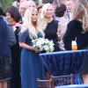 Exclusif - Jessica Simpson, superbe dans sa robe bleue de demoiselle d'honneur au mariage de son agent Lauren Auslander, à Rhode Island le 11 octobre 2013