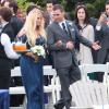 Exclusif - Jessica Simpson, superbe dans sa robe bleue de demoiselle d'honneur au mariage de son agent Lauren Auslander, à Rhode Island le 11 octobre 2013