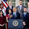 Le président des Etats-Unis Barack Obama lors d'un discours à la Maison Blanche sur la loi Obamacare le 21 octobre 2013.