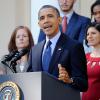 Barack Obama lors d'un discours à la Maison Blanche sur la loi Obamacare le 21 octobre 2013.