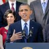 Le président américain Barack Obama lors d'un discours à la Maison Blanche sur la loi Obamacare le 21 octobre 2013.