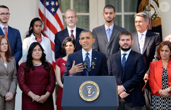 Le président américain Barack Obama lors d'un discours à la Maison Blanche sur la loi Obamacare le 21 octobre 2013.