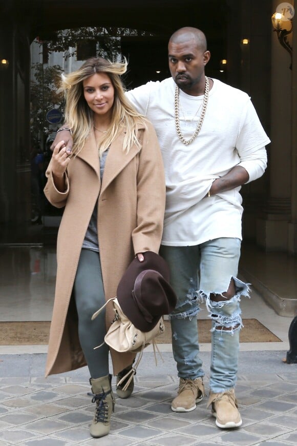 Kim Kardashian et Kanye West à Paris, le 28 septembre 2013.