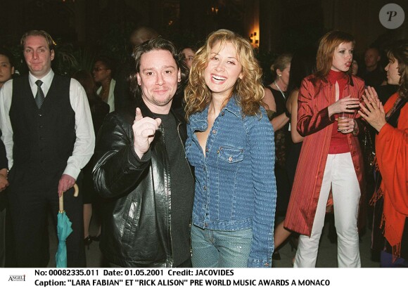 Lara Fabian et Rick Allison au pré World Music Awards, à Monaco, le 1er mai 2001.