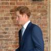 Le prince Harry au baptême du prince George de Cambridge, 3 mois, le 23 octobre 2013 au palais Saint James, à Londres.