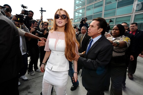 Lindsay Lohan et Mark Heller au palais de justice de Los Angeles, le 18 mars 2013.