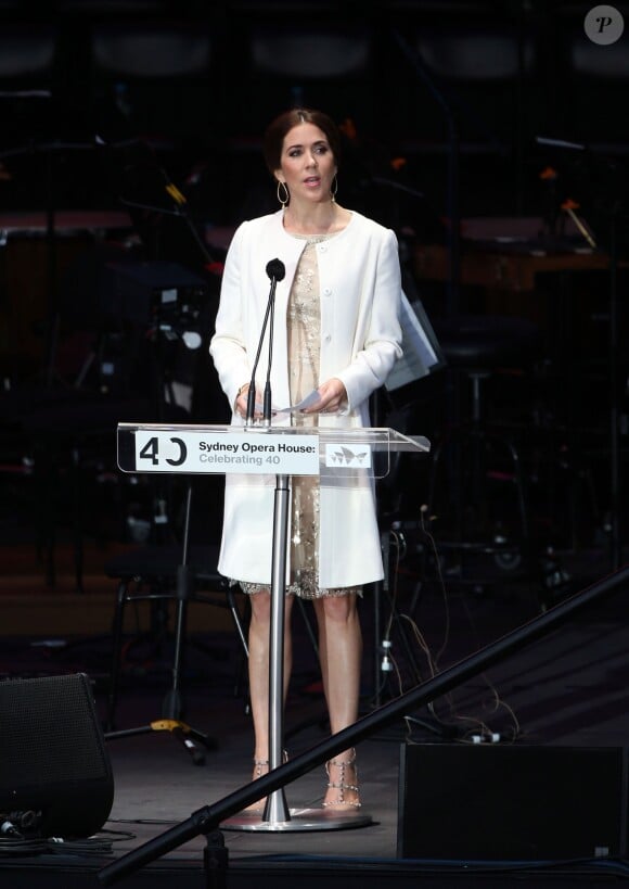 La princesse Mary de Danemark lors du gala du 40e anniversaire de l'Opéra de Sydney, le 27 octobre 2013.