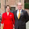 Le prince Carlos de Bourbon-Parme et la princesse Annemarie, enceinte, lors d'une réunion de famille le 28 septembre 2013 à Plaisance. Le 17 octobre 2013, leur deuxième fille, Cecilia, est née.