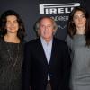 Jacques Laffite avec sa fille Margot et son épouse au lancement du calendrier Pirelli le 10 janvier 2013