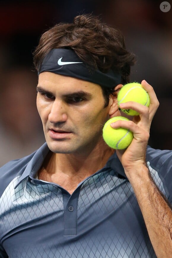 Roger Federer lors de son second tour du BNP Paribas Masters à Paris, le 30 octobre 2013
