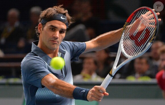 Roger Federrer lors de son second tour du BNP Paribas Masters au Palais Omnisports de Paris-Bercy, le 30 octobre 2013