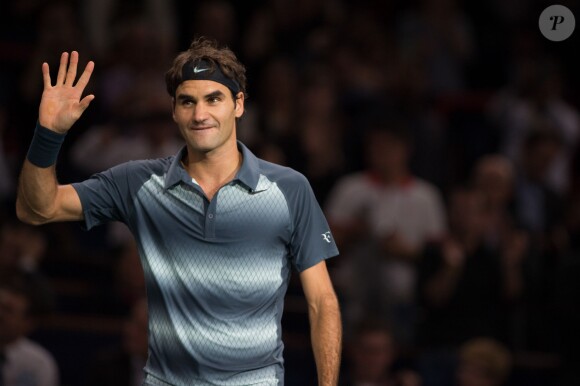 Roger Federrer lors de son second tour du BNP Paribas Masters au Palais Omnisports de Paris-Bercy, le 30 octobre 2013
