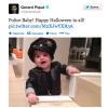 Milan, fils de Shakira et de Gerard Piqué, en petit policier pour son premier Halloween, le 31 octobre 2013.