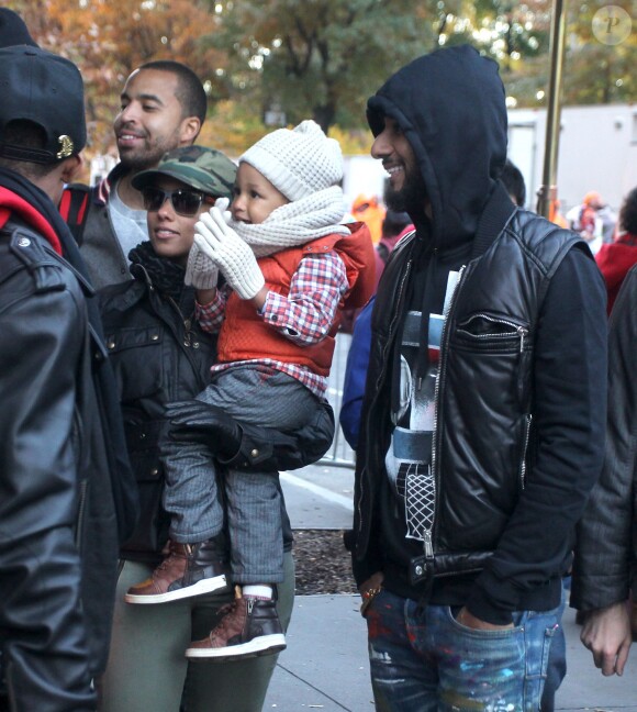 Alicia Keys, son mari Swiss Beatz et leur fils Egypt lors du marathon de New York, le 3 novembre 2013.