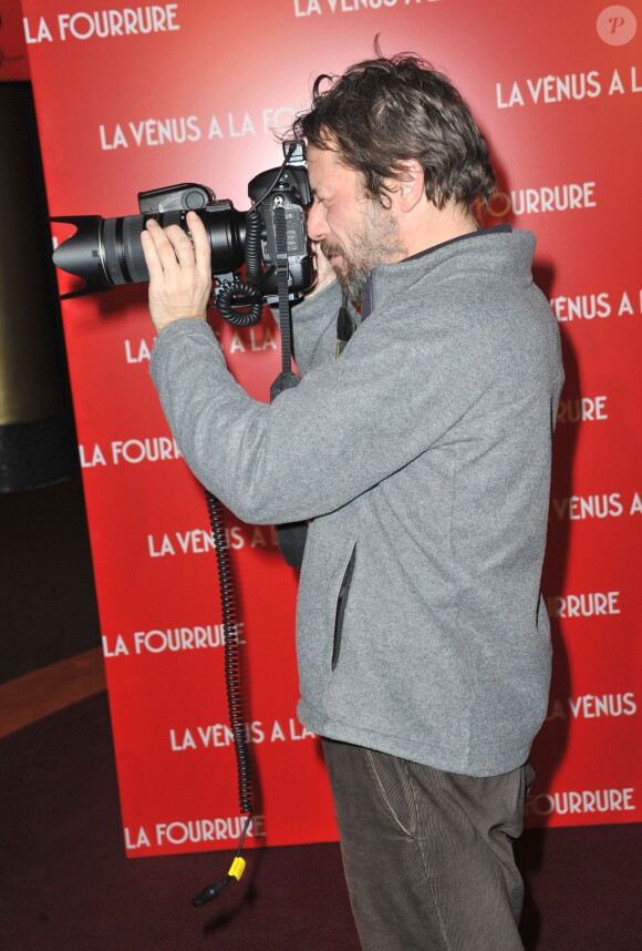 Mathieu Amalric lors de la première du film La Vénus à la fourrure à Paris le 4 novembre 2013.
